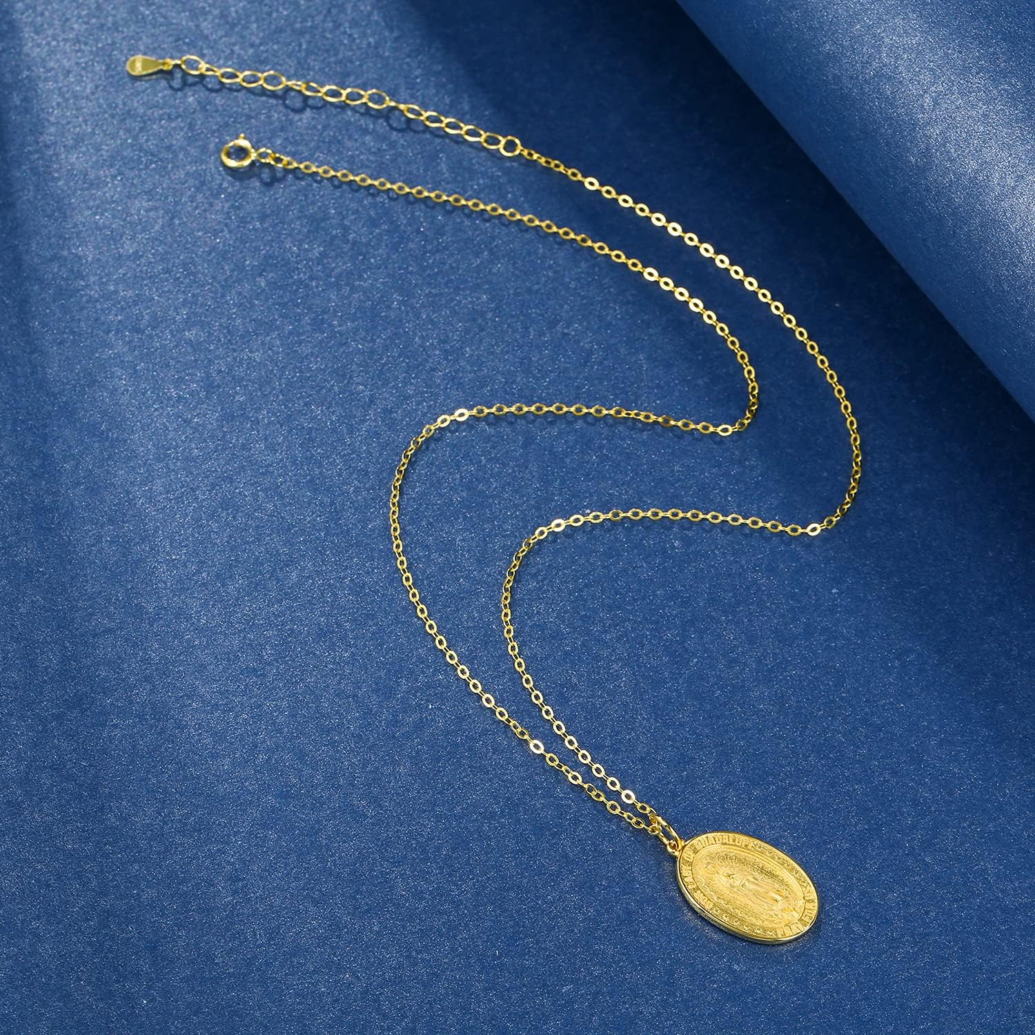 Rnivida 925 Sterling Silver Miraculous Medal Virgin Mary Pendant Necklace Religious Jewelry Gifts For Her