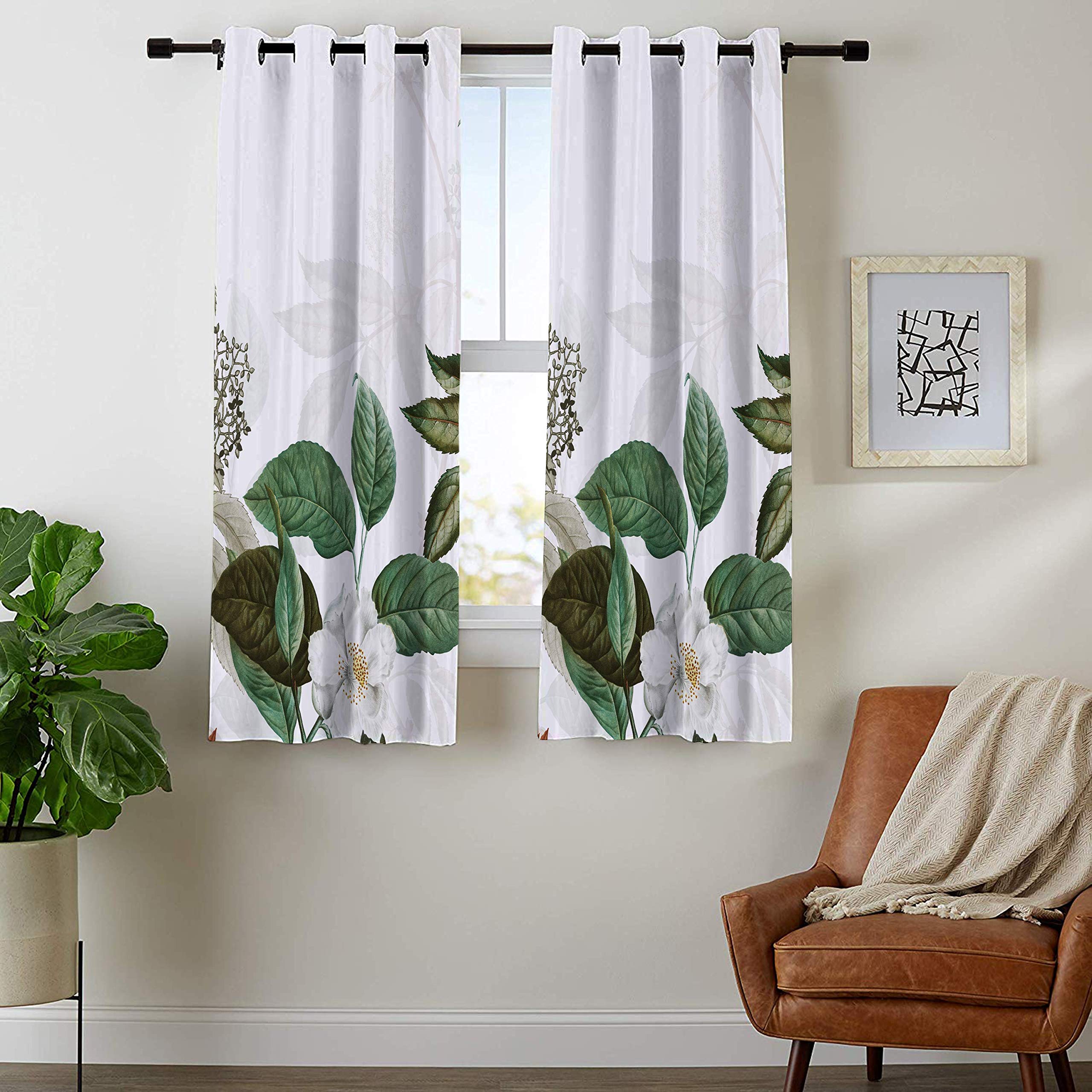 StyleWorth Home Decor Premium Polyester Blend White Greet Leaf Digital Printed Curtain (4 x 5 feet / 48 x 60 inch) (B08B579CMG) Amazon Price History, Amazon Price Tracker