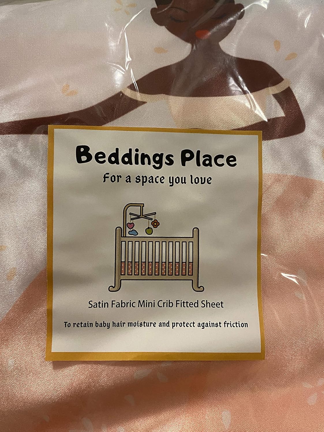 Satin Fitted Mini Crib Sheet for Babies, Girls to retain Hair Moisture Size (Ballerina Girls - Mini Crib Sheet Size 24 x 38 inches) Smaller Than The Standard Crib Sheet