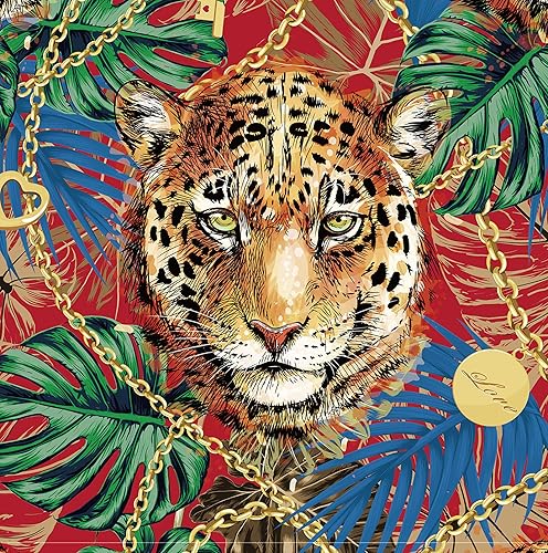 HueBurst Papel tapiz de animales para despegar y pegar, papel tapiz de tigre amarillo, papel tapiz de selva, papel tapiz vintage con hojas