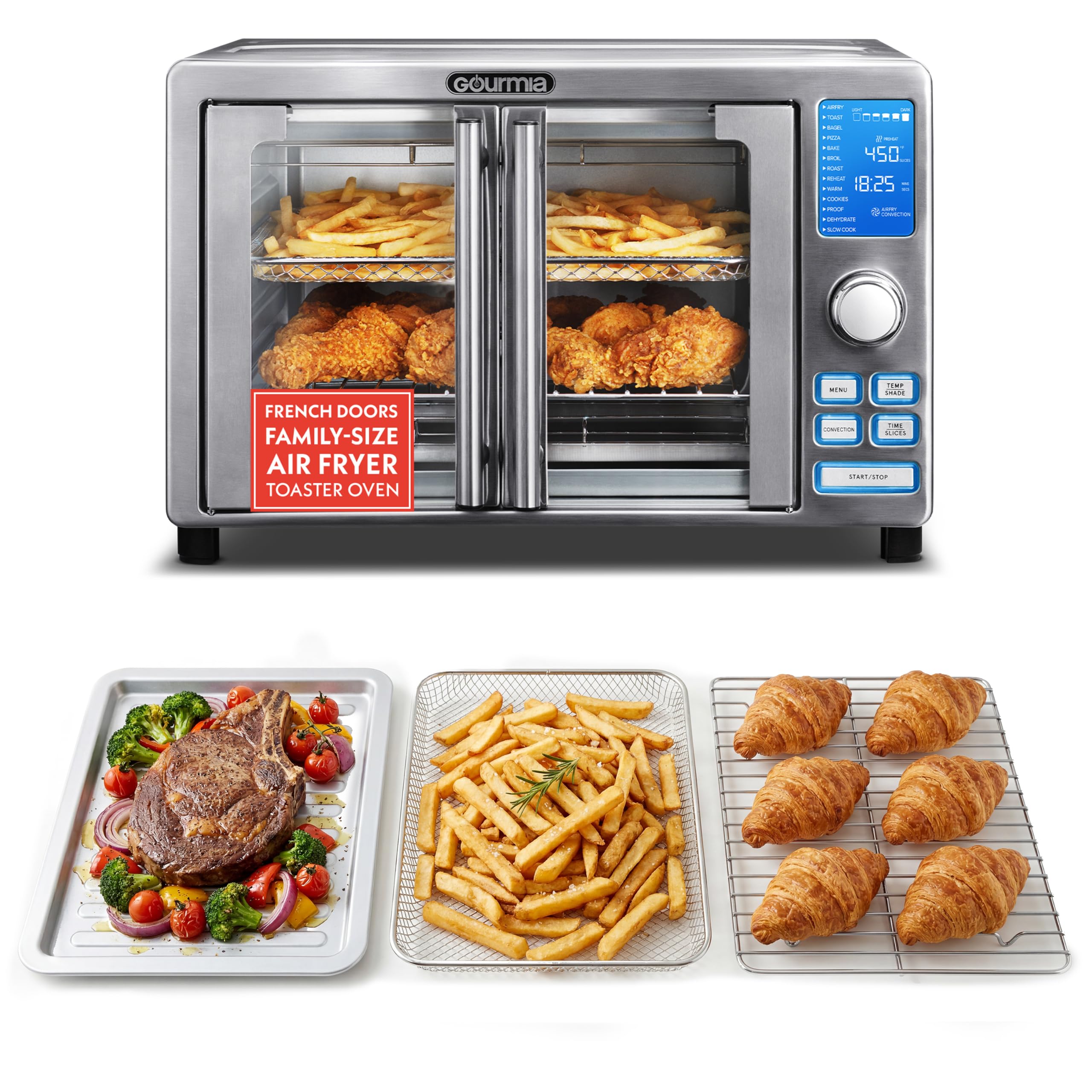 Gourmia Air Fryer French Door Toaster Oven