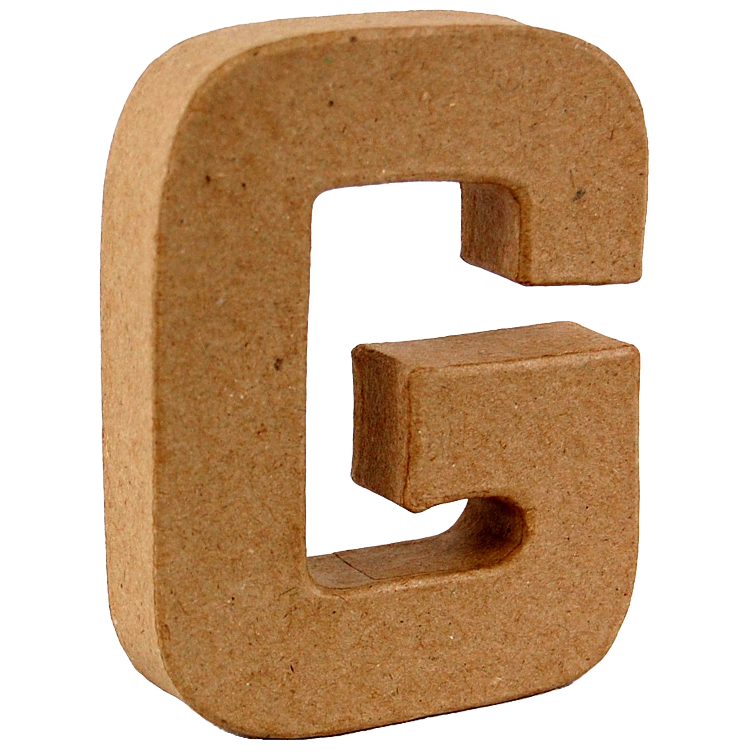 Country Love Crafts 4-inch/ 10cm 3D Letter G Papier Mache, Beige