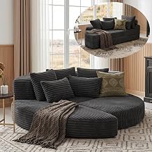 Mofolit Round Folding Sofa Bed Black, Left
