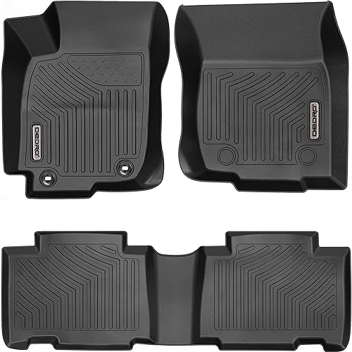 OEDRO Alfombrillas compatibles con modelos estándar Toyota RAV4 2013-2018 exclusivo protector de TPE negro para todo tipo de clima incluye 1 y 2