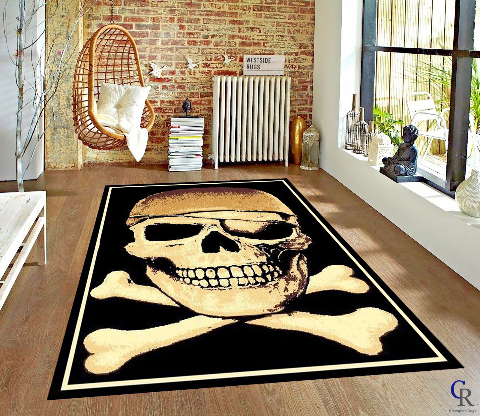 Amazon.com: CHAMPION RUGS Skull Crossbones Pirate with Eye