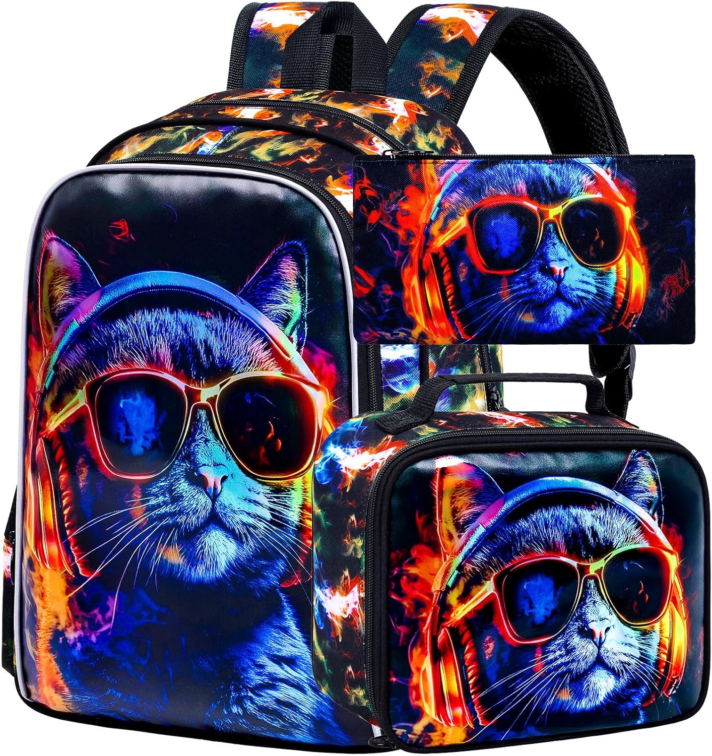 3Pcs Backpack for Boys, 17" Kids Bookbag with Lunch Box, School Backpacks for Elementary Preschool Kindergarten
