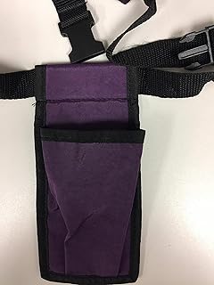 NRG Massage Holster - Single Massage Oil, Lotion and Cream Bottle Holster - Holds up to an 8 Ounce Bottle - 50 Inch Long Adjustable Belt - Durable Nylon Fabric - Washable - Color: Purple