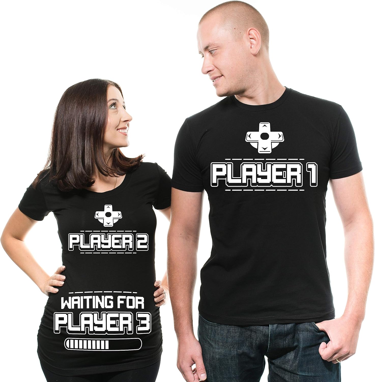 Waiting for Player 3 Baby Shirt Maternity Couple Shirts Gamer Tees Parents True Pregnancy Gaming