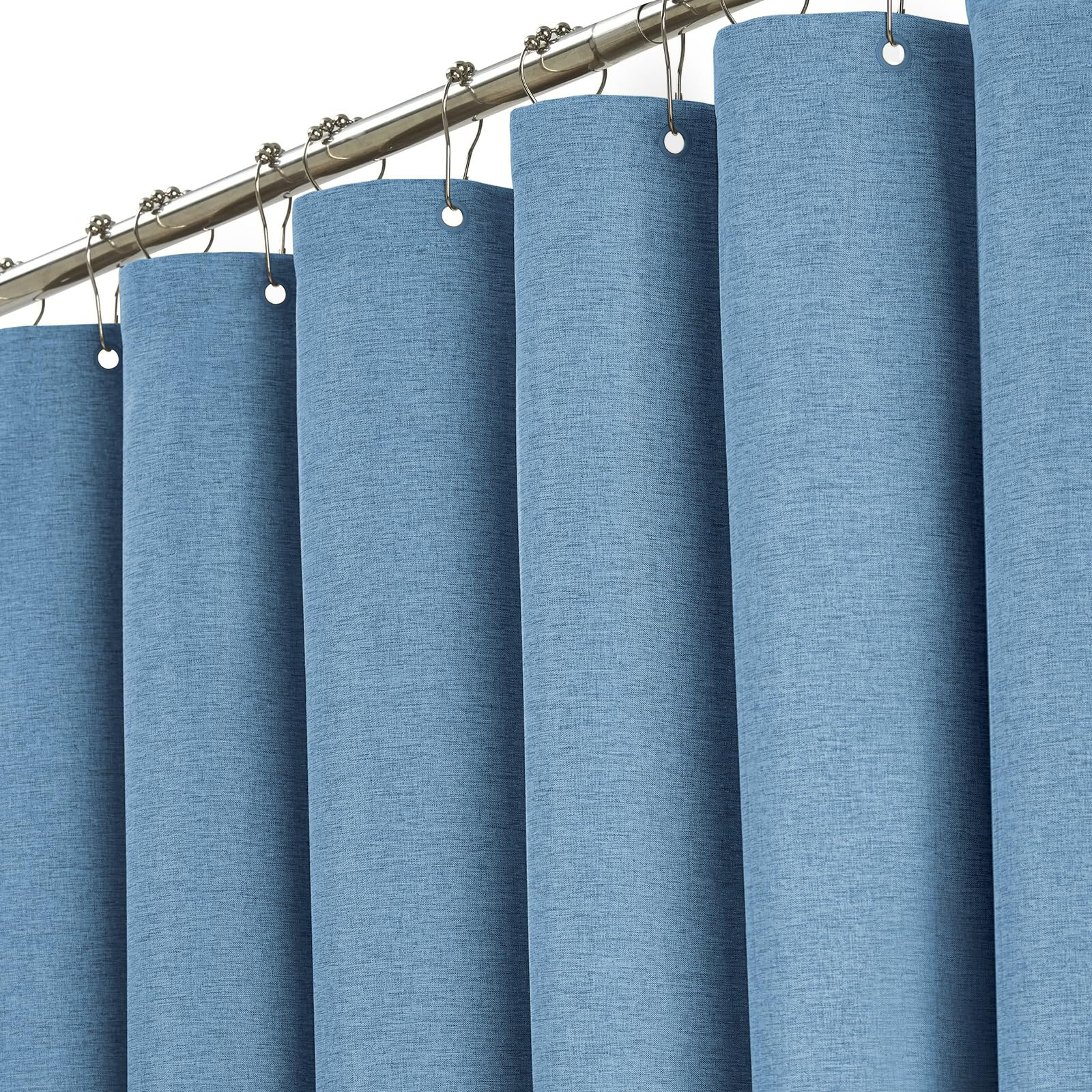 Rideau de douche anti-moisissure BTTN 180x200 textile hydrofuge avec ourlet lesté
