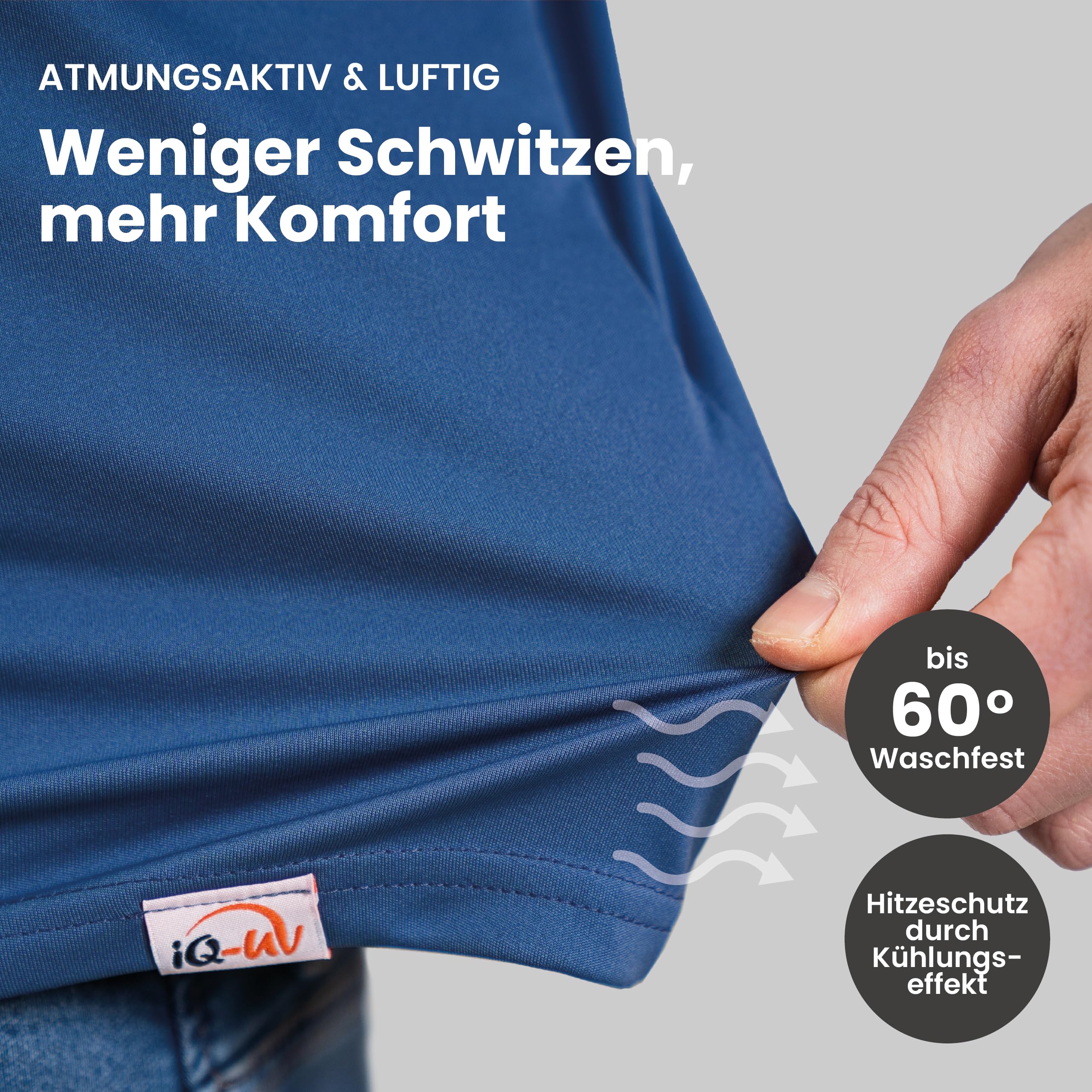 iQ-UV Herren Polo Shirt nachhaltig kühlend Hitzeschutz UPF 50+ iQ-Company