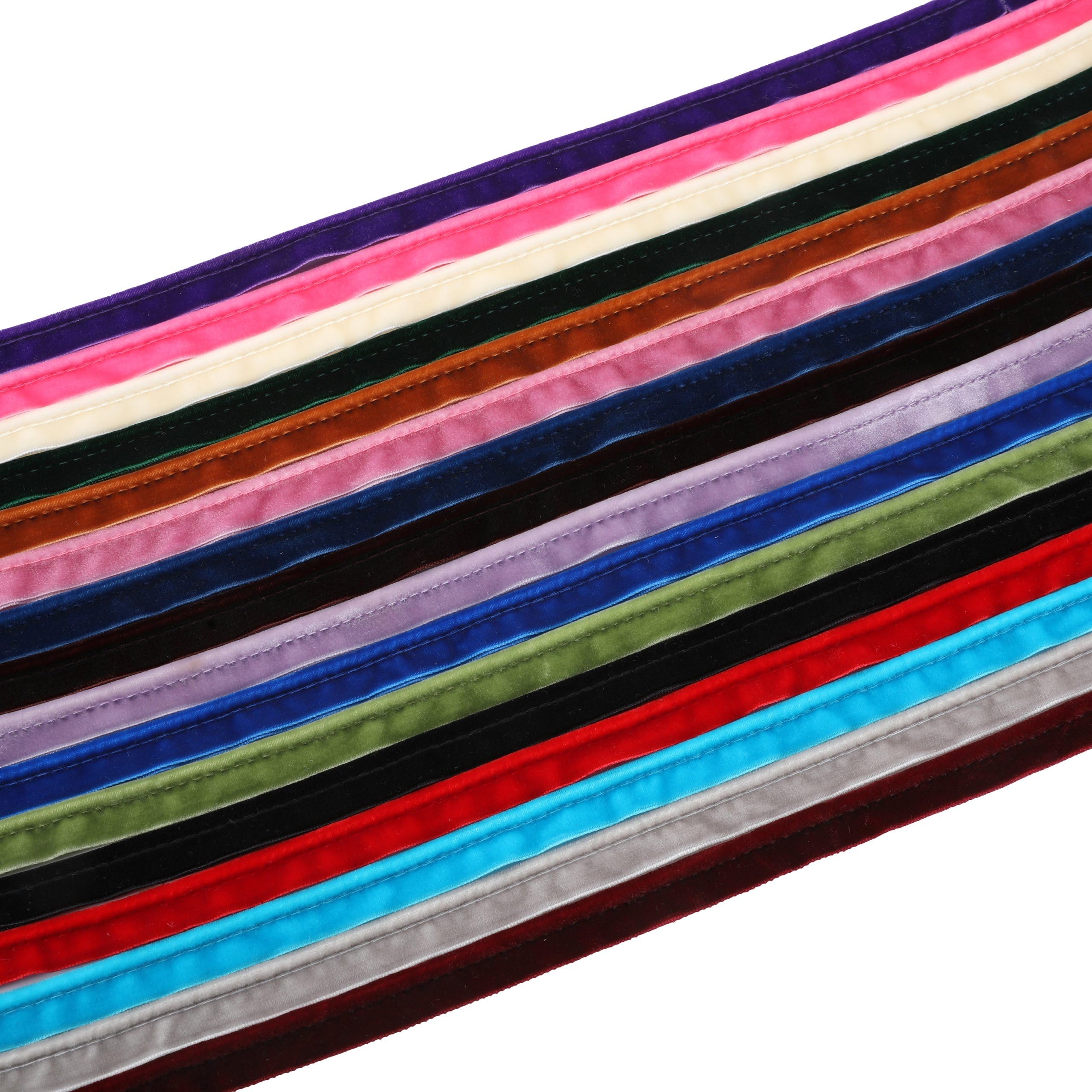 Luxury Velvet Piping Cord & Matching Flat Velvet Ribbon - 10mm, 19mm or 25mm Width. Soft Decorative Trim for Sewing,Upholstery & Dressmaking,16 Colours [Turquoise, 5 Meter - 15mm (Piping)]