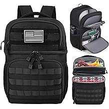 MOZETO Lunch Backpack for Men, Tactical Inspired Double Deck Cooler Backpack Insulated Leakproof RFID Lunchbox for Work