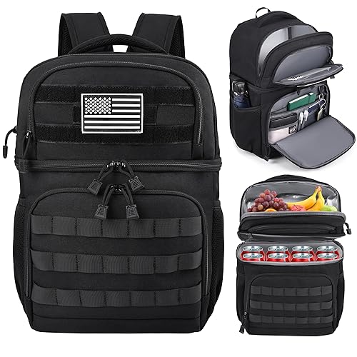 MOZETO Lunch Backpack for Men, Tactical Inspired Double Deck Cooler