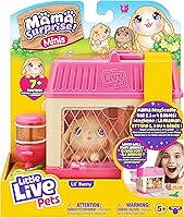 Vista 2 de Little Live Pets Paquete de juego de conejito bebé, colección de familia sorpresa de conejo mamá, regalos de Pascua desplegables interactivos