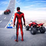 スーパーヒーロー ATV クアッド スタントバイク エクストリーム：オフロードレース、メガランプ、3Dスタントゲーム