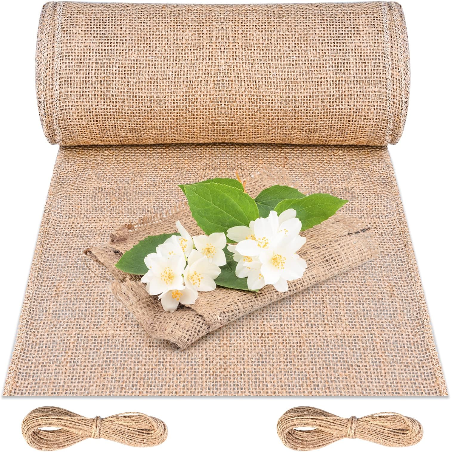 HAPPYNAPS® Jute Tischläufer, Juteband Tischband Natur, Hochzeit Deko