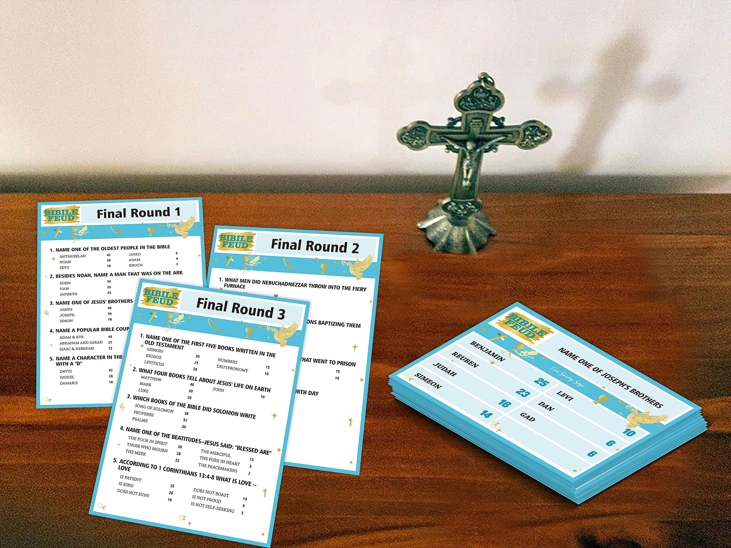 Juegos de la Biblia para adultos y familia, juego de peleas familiares para adultos, estudio de la Biblia, regalos religiosos, tarjetas que les gusta a los cristianos, trivia bíblica, juegos