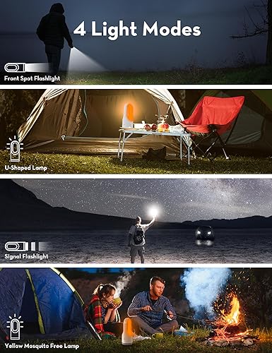 Miniatura 2 de Linterna recargable en forma de U, linternas portátiles de mano, luz de escritorio para exteriores, luz de escritorio para cortes de energía en el