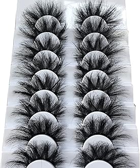 GMAGICTOBO False Eyelashes Wispy Eyelashes Faux 3D Mink Lashes Thick Volume Long Soft Dramatic Strip Eye Lashes Pack 8 Pairs