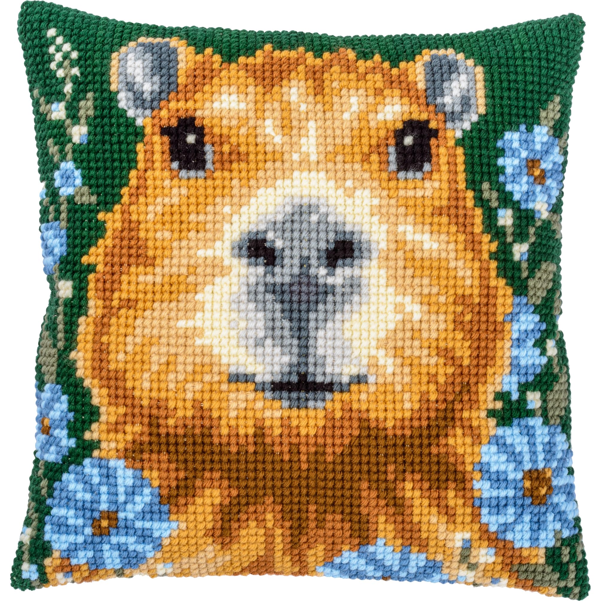 VERVACO Zestaw do Haftu Krzyżykowego Poduszka KAPIBARA Kanwa z Nadrukiem 40 x 40 cm Gruba Włóczka Akrylowa Zrób to Sam Dekoracja Domu DIY Cross Stitch Kit