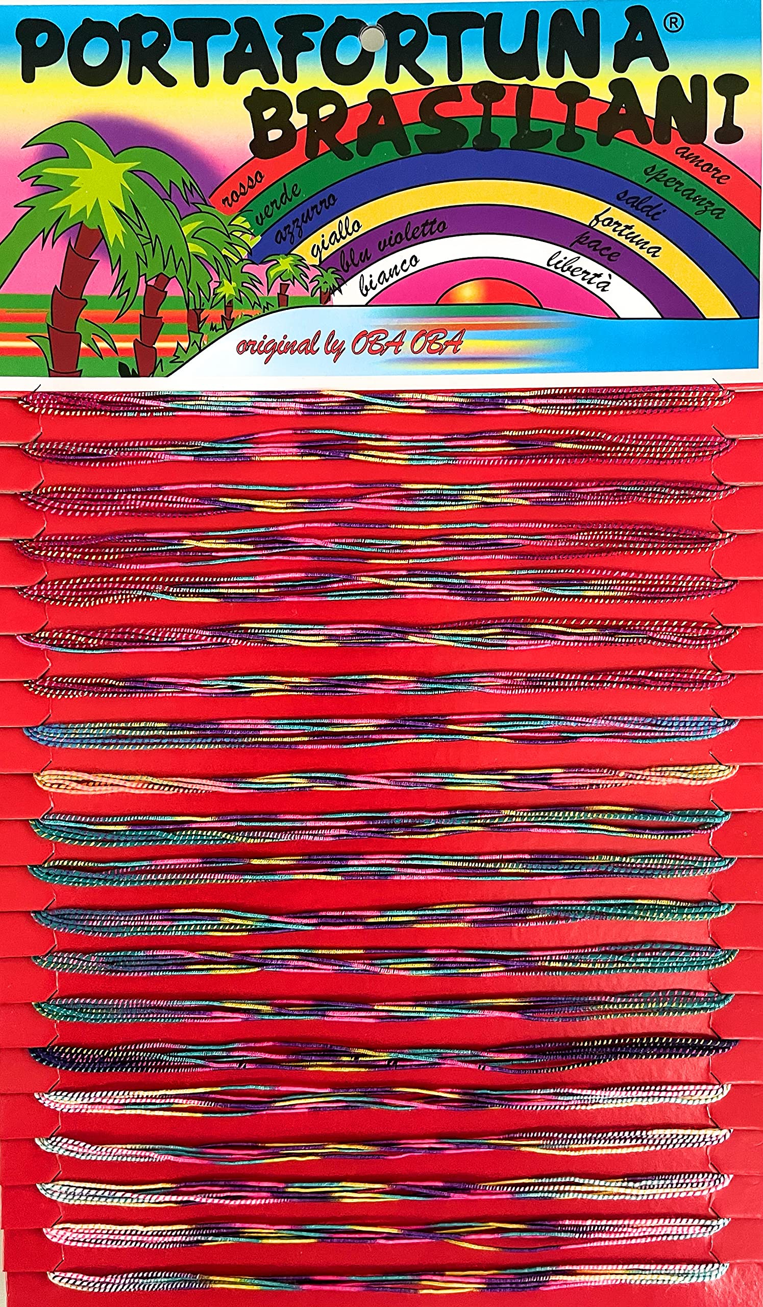 R&F srls Bracciali porta Fortuna BRASILIANI 1 blister da 100 Filini Multicolore Colore cartone casuale