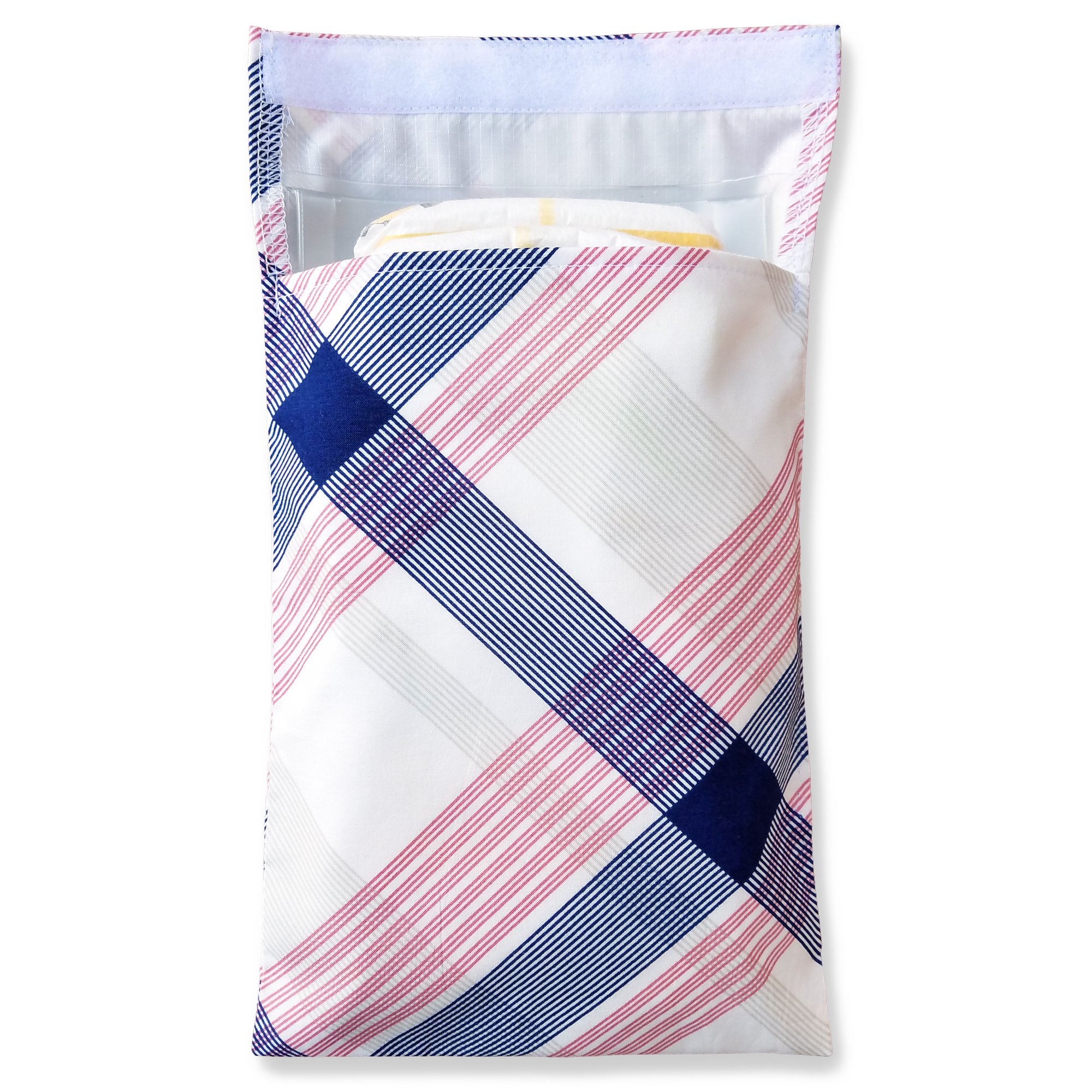 Tiny Tote Along Diaper Bag - Red & Blue Preppy Print