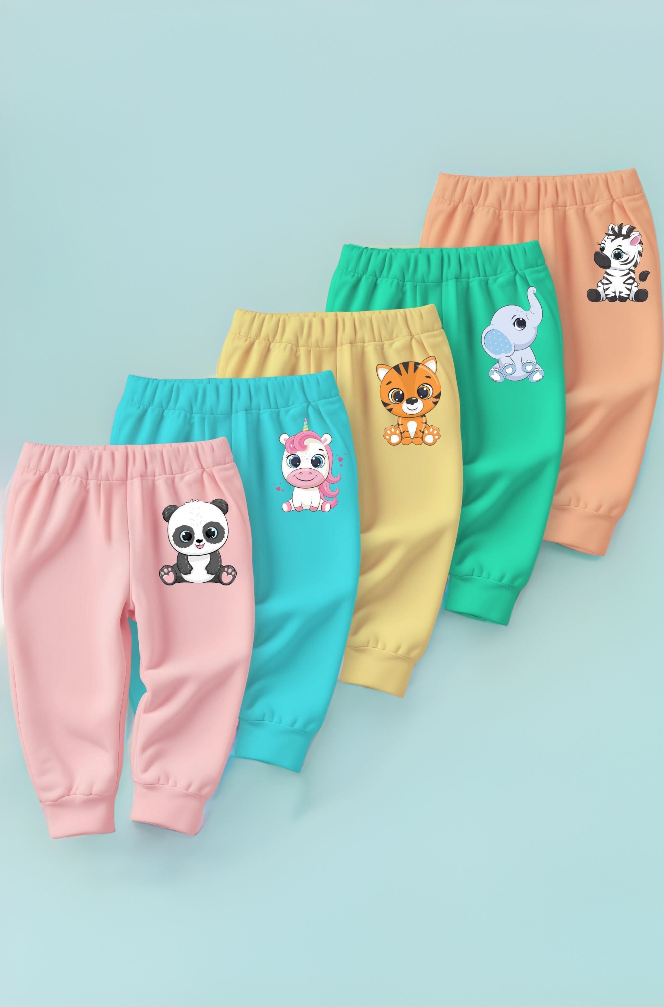 minicult Cotton Pajama Pants with All Over Print for Boys and Girls (Multicolor Designs)(Pack of 5)