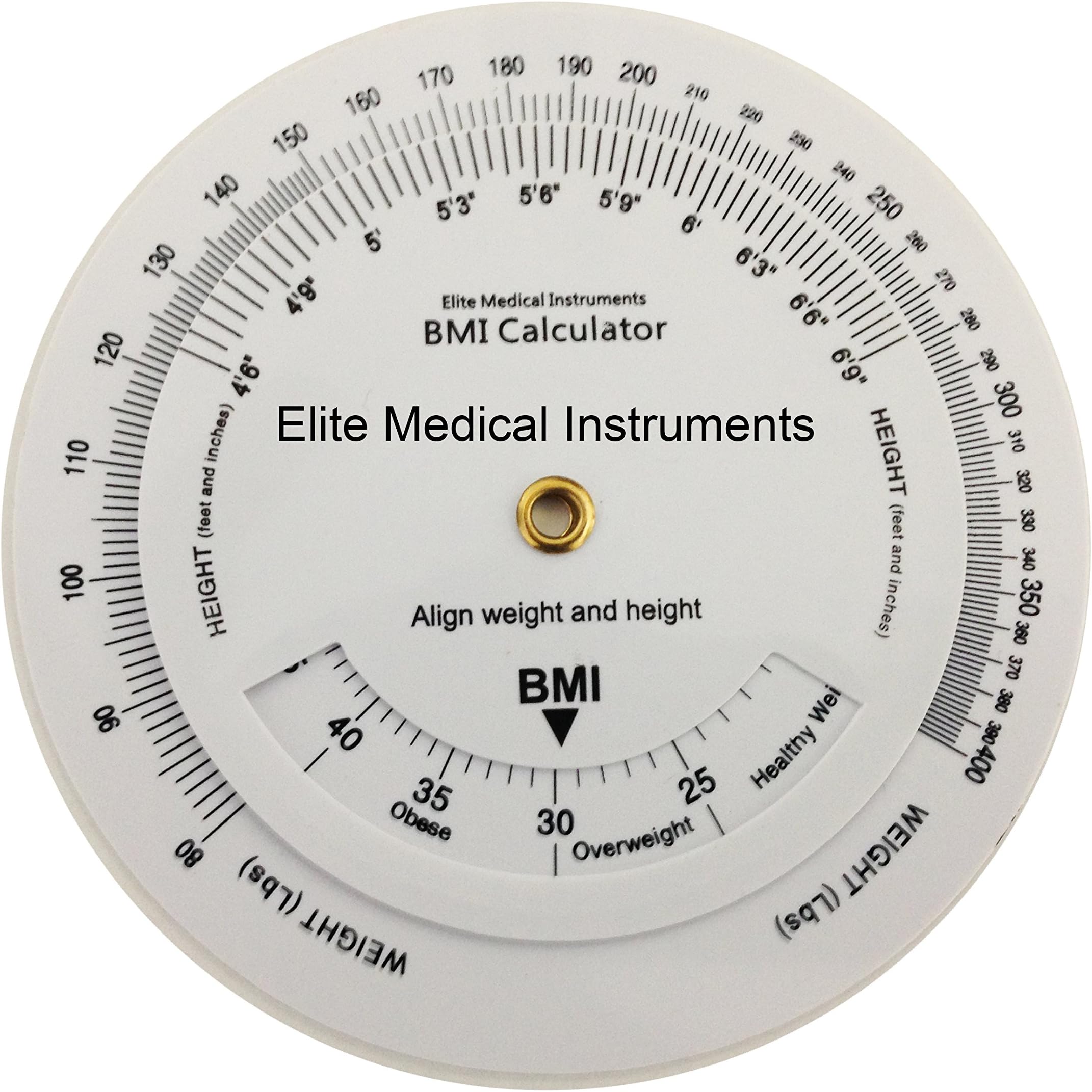 EMI BMI Body Mass Index Wheel Calculator 4.25 inch, Single Sided, Adult ECB-201