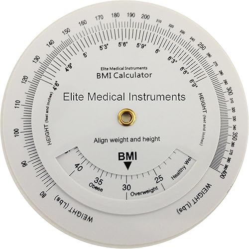 Calculadora de rueda de índice de masa corporal EMI BMI 4,25 pulgadas, de un solo lado, adulto ECB-201