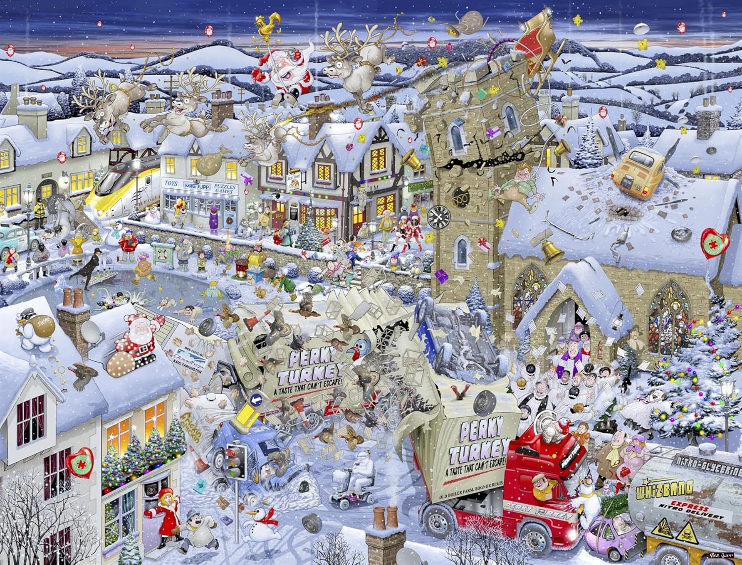 1000 Piece Jigsaw Puzzle Mike Jupp Jigsaw Puzzles - I Love Christmas - for Adults | Made in Britain | 66cm X 50cm