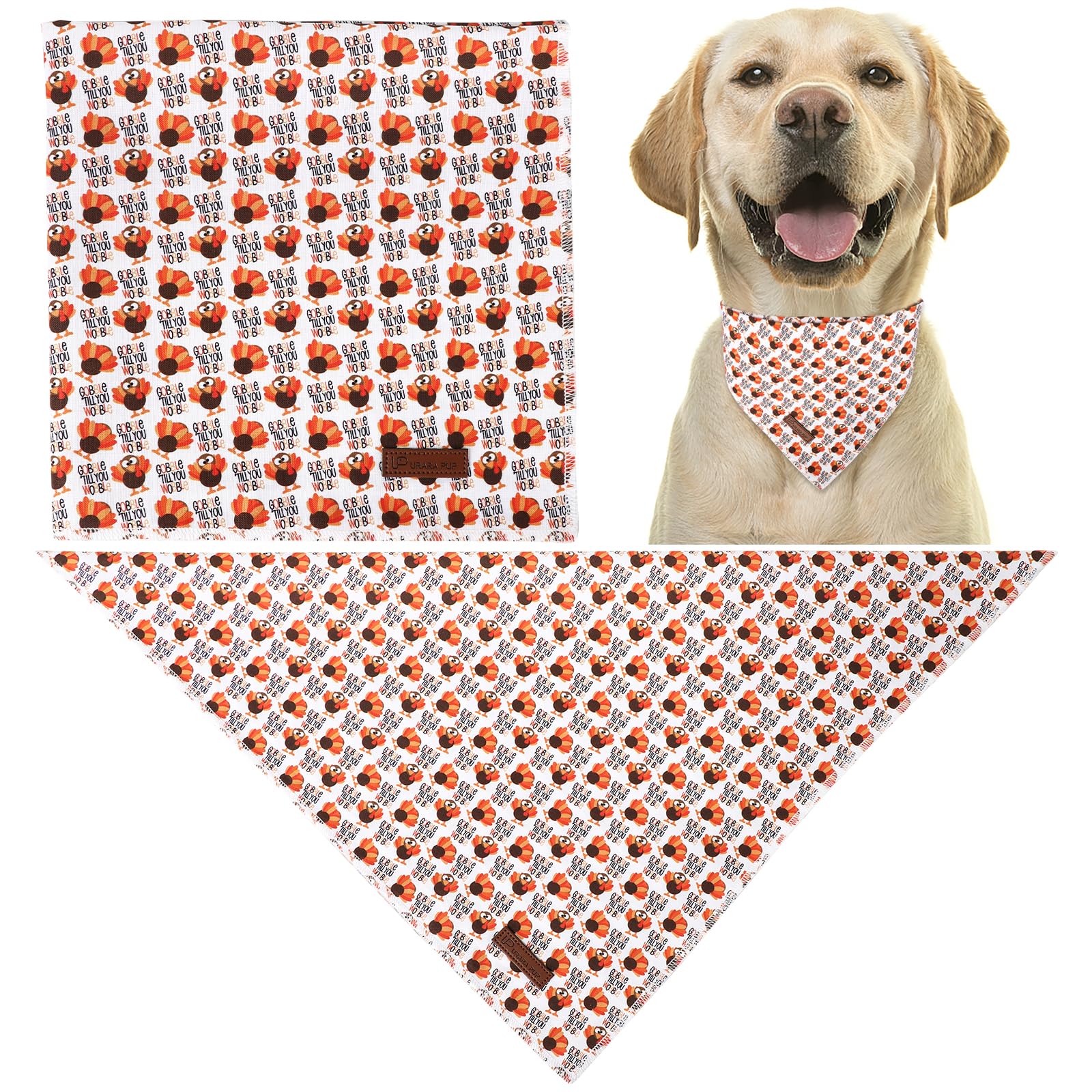 Bandana de Acción de Gracias para Perro, Bufanda Triangular con patrón de Pavo, pañuelo de algodón para Mascotas, para Perros o Gatos, Lindo pañuelo para Cachorros, Regalos Elegantes de