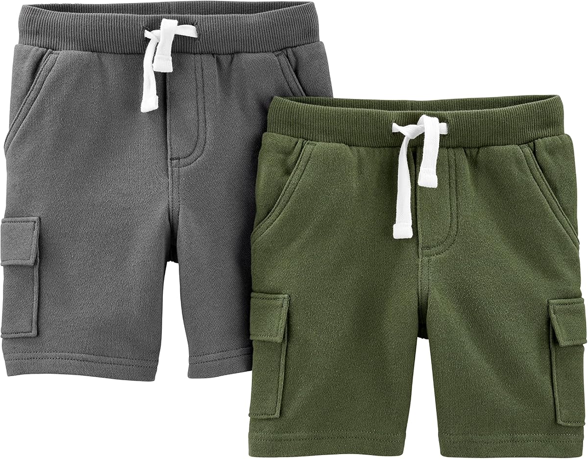 Boys Knit Cargo Shorts, Pack of 2