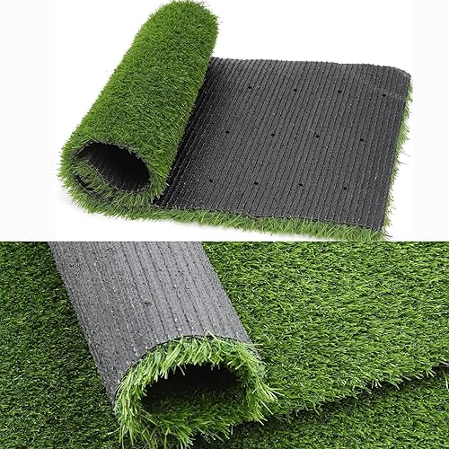 Miniatura 27 de SHACOS Alfombra de césped artificial de 3 x 5 pies, 1.2 pulgadas, césped falso para exteriores, con agujeros de drenaje, alfombra de césped