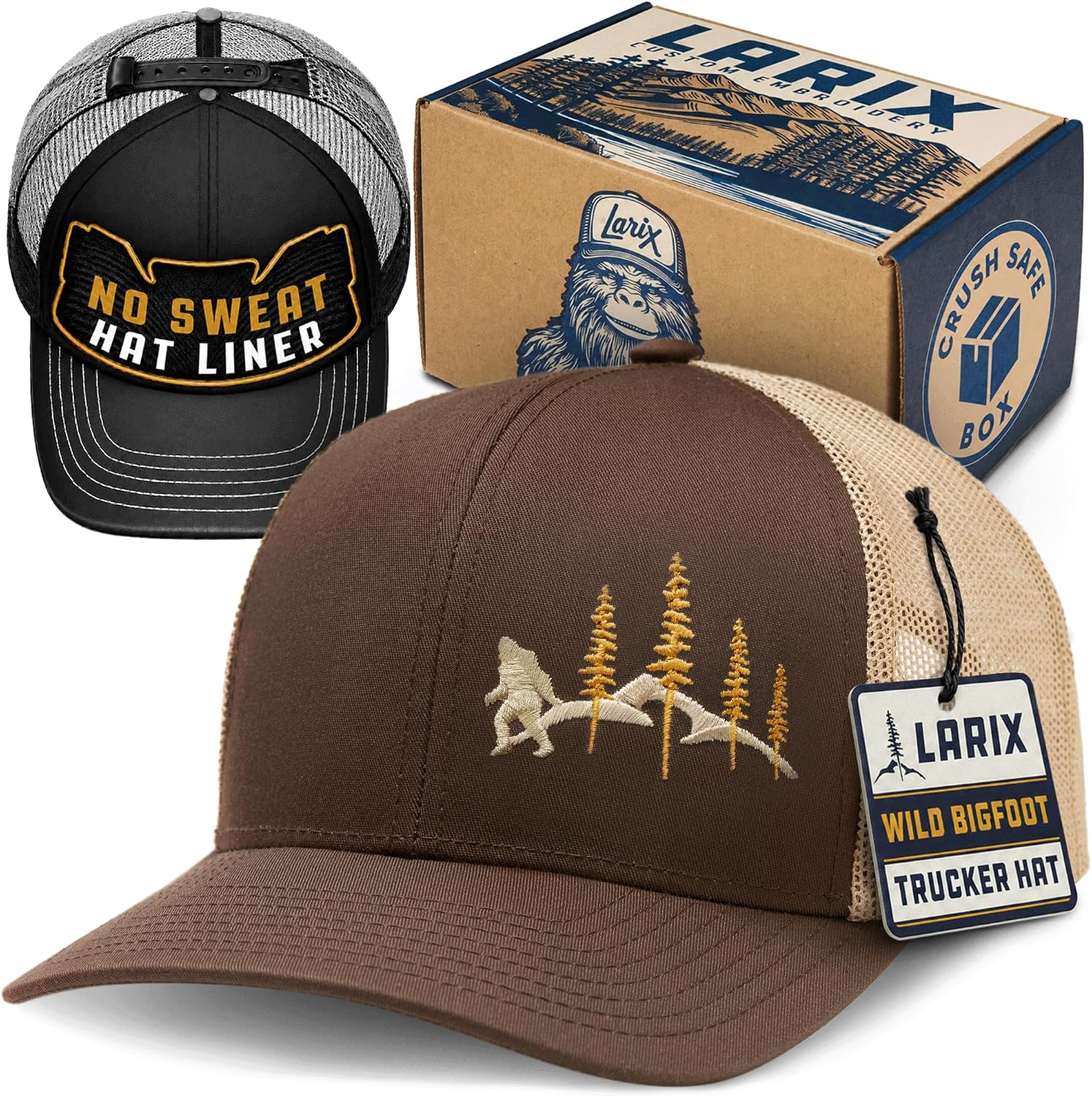 LARIX Trucker Hat Men - Snapback Cap with Breatheable Mesh Back, Hats for men, Mens Hat, Mens Trucker Hats