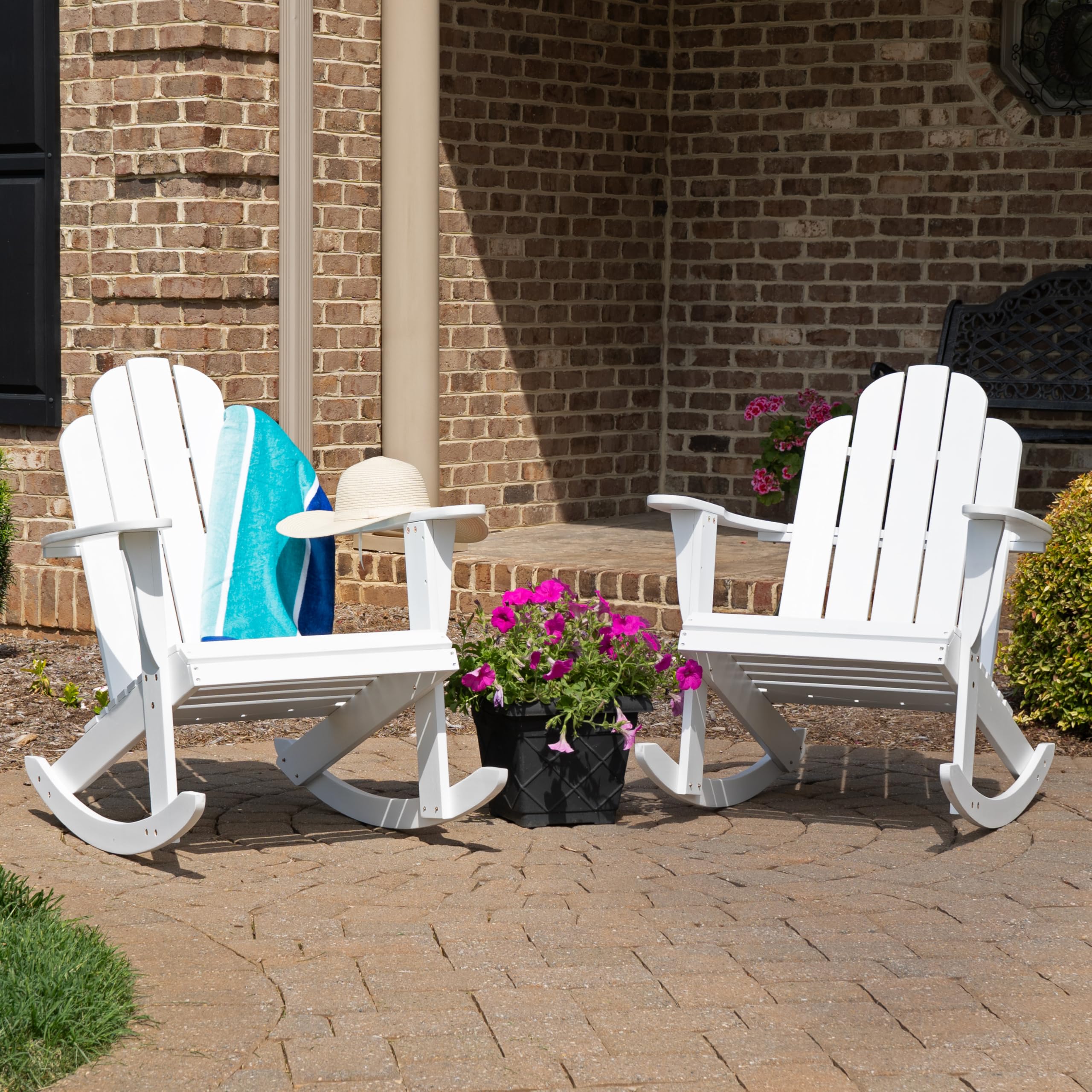 Amazon.com : Linon Jayde White Solid Wood Outdoor Adirondack