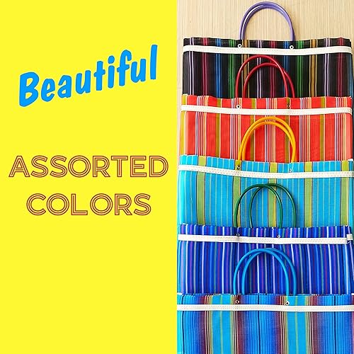 Miniatura 4 de Paquete de 3 bolsas grandes de Mercado mexicano (Bolsas de Mercado / Bolsa Mandada), bolsa de mercado mexicano en varios colores, ecológicas,