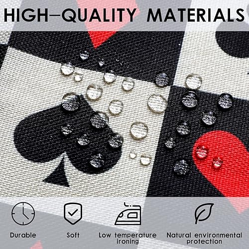 Miniatura 3 de Kingdder 4 piezas de decoración de fiesta temática de casino de lino, caminos de mesa de póquer de 13 x 72 pulgadas, mantel de Las Vegas Casino