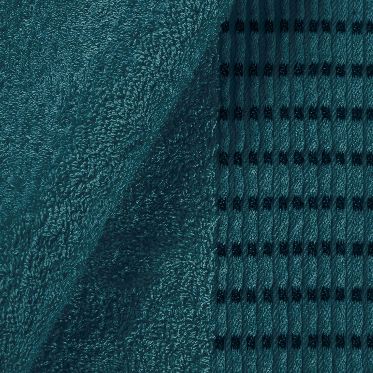 Ultra Soft 6 Pack Cotton Towel Set, Contains 2 Bath Towels 28x55 inch, 2 Hand Towels 16x24 inch & 2 Wash Coths 12x12 inch, Ideal Everyday use, Compact & Lightweight - Teal - Image 2