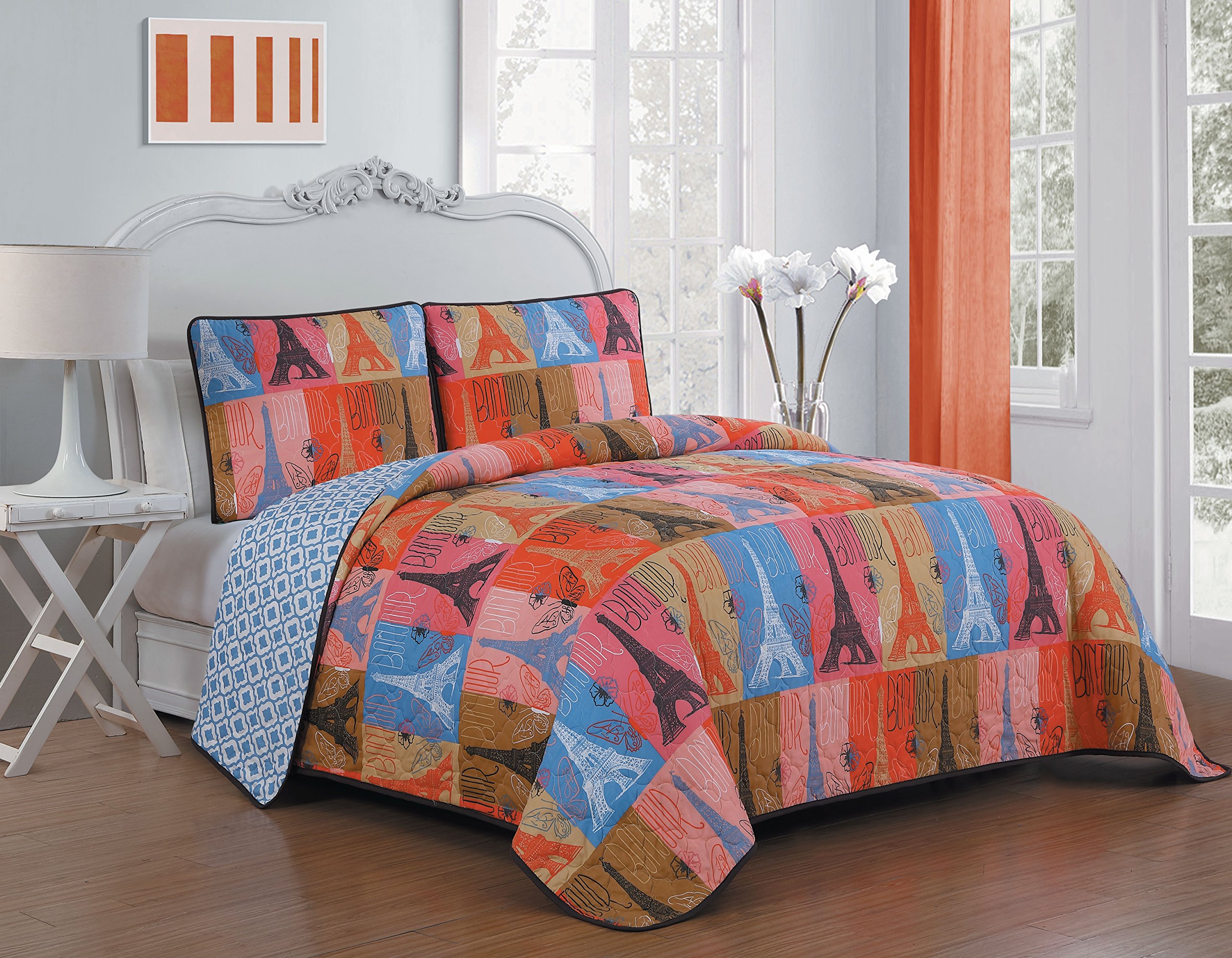 Avondale ManorCannes 3 Piece Quilt Set, Queen, Multicolor