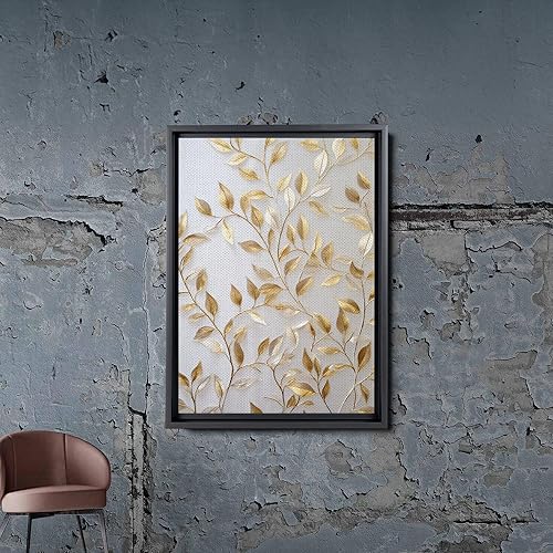 Miniatura 2 de Original Ginkgo biloba Print On Canvas, Modern Textured Gold Wall Art, Abstract Gold Leaves Print, Living room Wall Decor, Wall Art Canvas, Wall