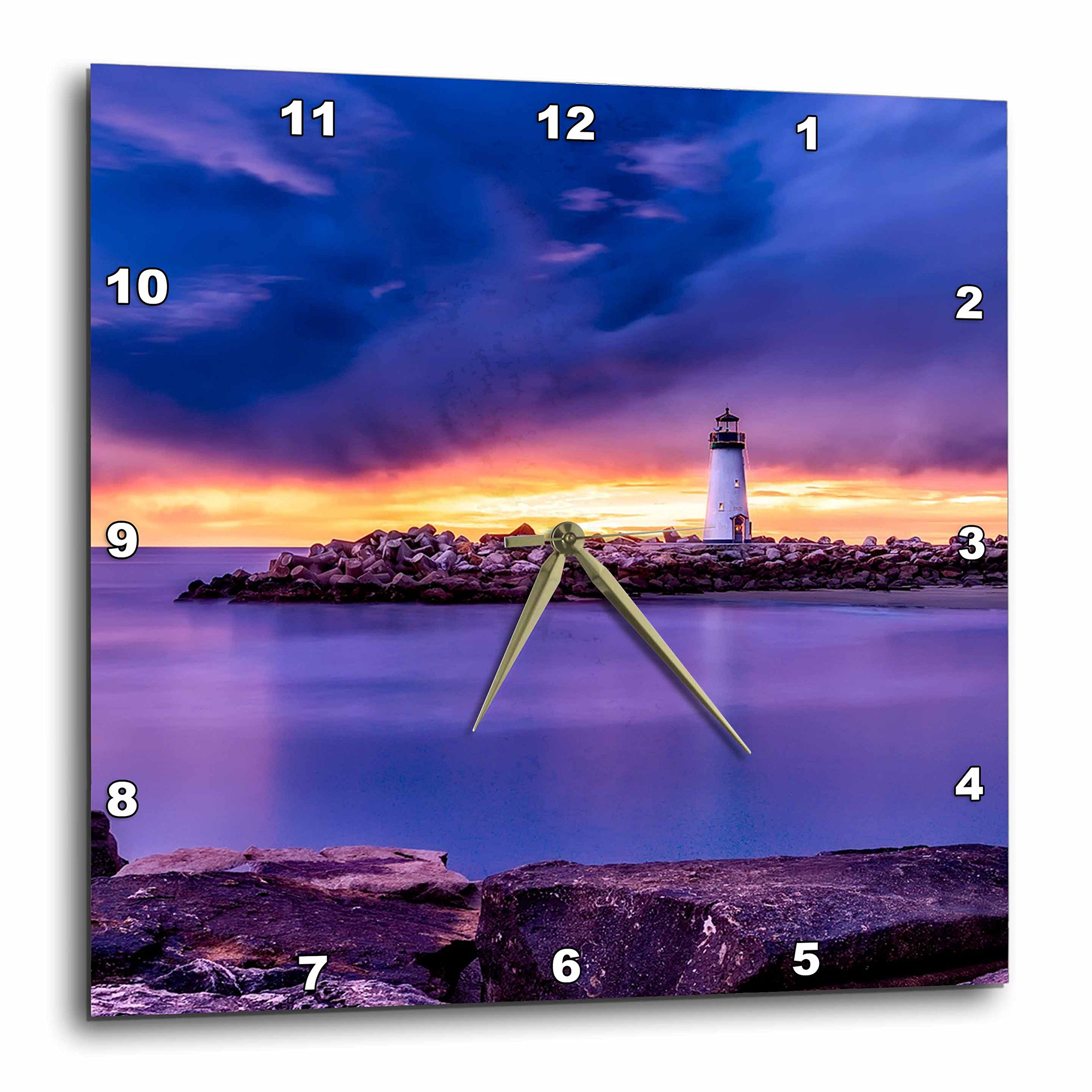 Horloge murale 3dRose phare violet landscape de dimensions 10 x 25,4 cm varie