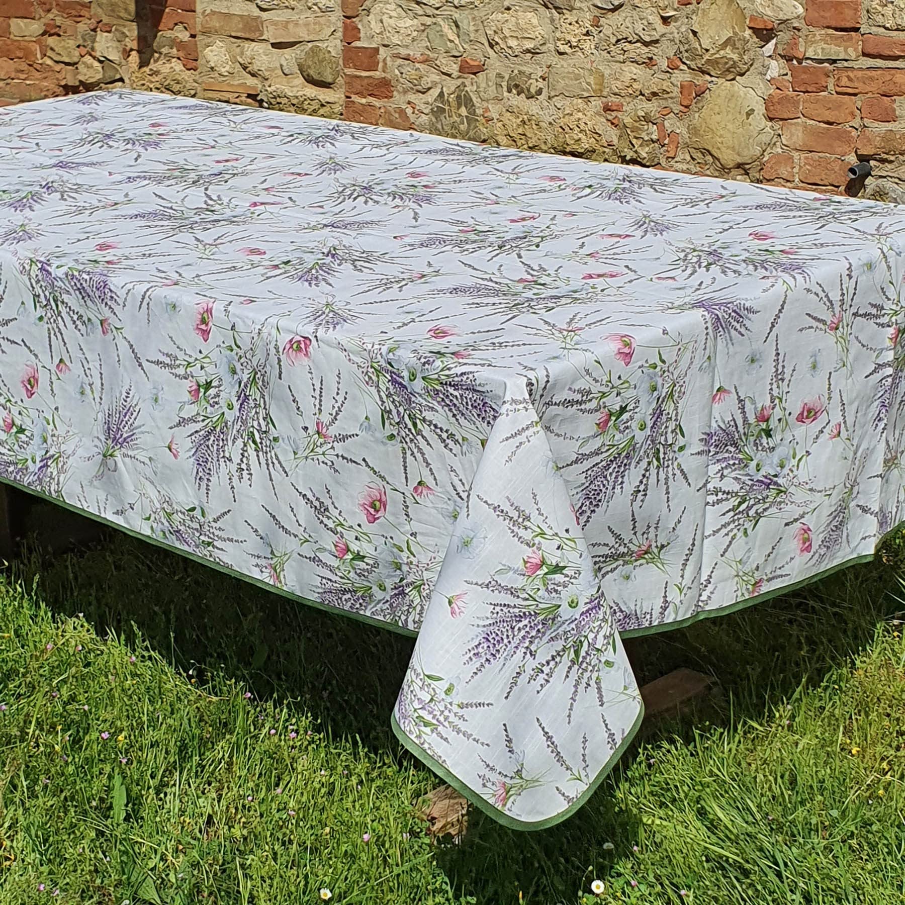 Mantel Antimanchas de algodón resinado Impermeable - Lavanda, rectangularx18 420