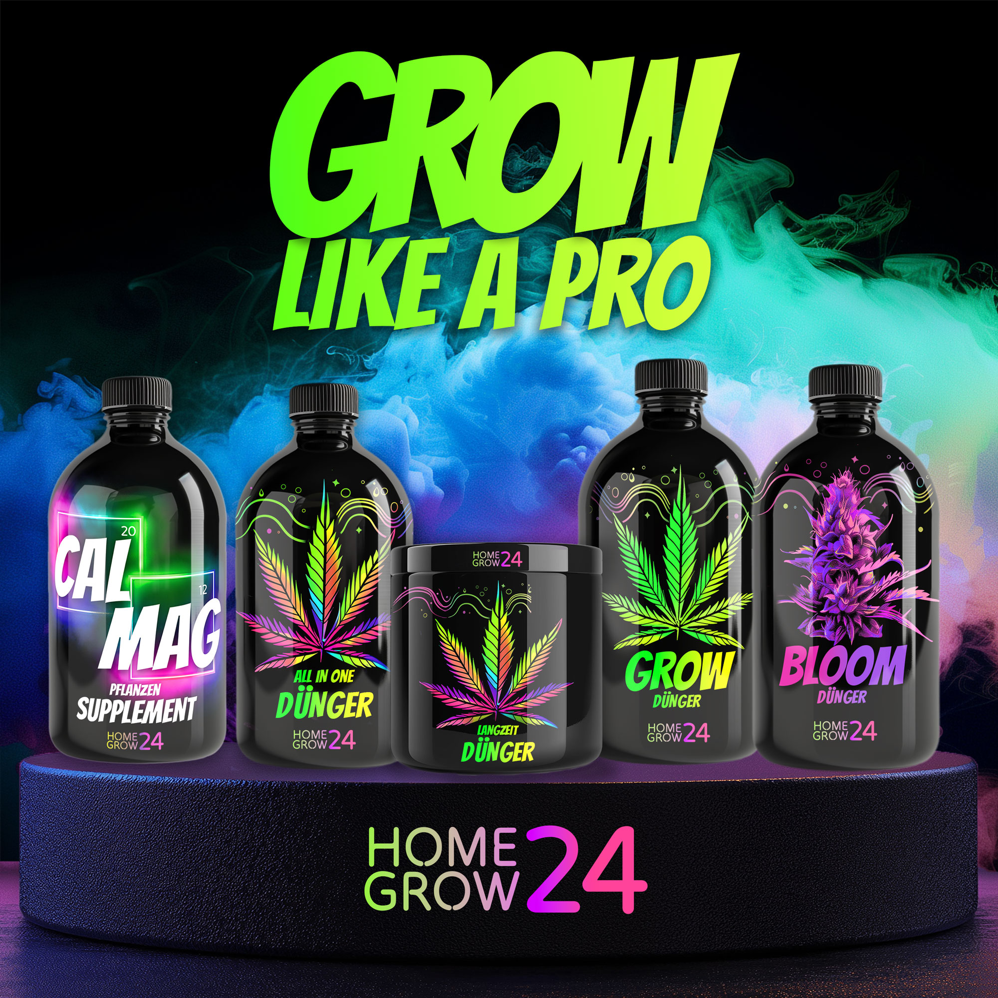 Homegrow24 Cannabis Dnger Indoor & Outdoor Langzeitdnger und Mykorrhiza  Wurzelaktivator - Wachstums & Bltephase Grow & Bloom Hanfdnger Starter  Set : Amazon.de: Garten