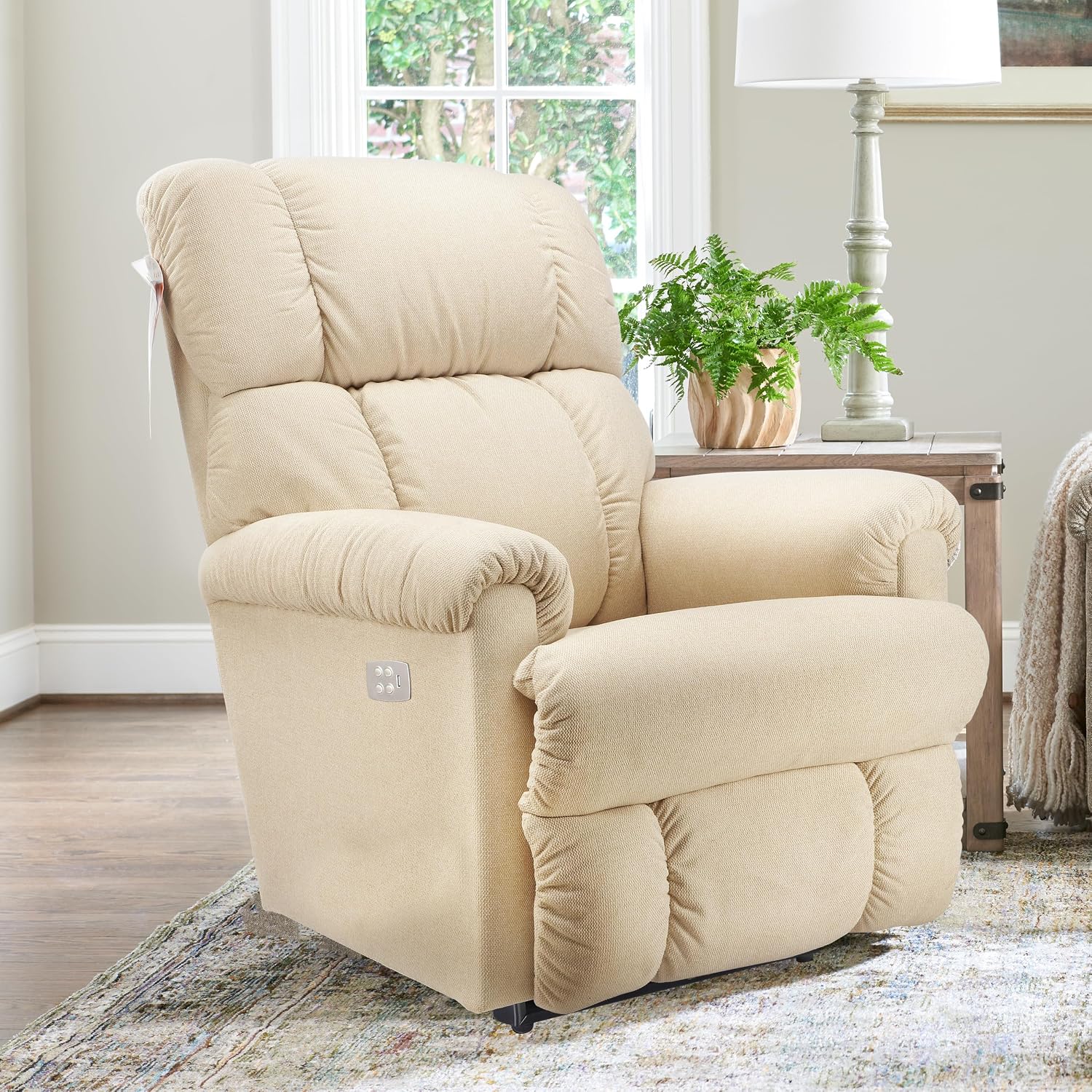 LA Z BOY American Imported Pinnacle Single Seater Auto Motorized I-Clean Fabric Reclina Way Recliner Sofa | Premium Iconic...