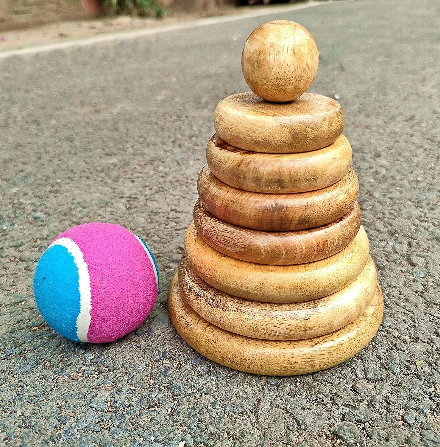 Urbane Chic® Seven Stone Lagori Pitthu Wooden Game Set for Kids/Adults, Light-Weight Handmade Wooden Traditional Indian Stacking Game- satoliya/nargolio Game-for Kids (B0CXQ1B7LT) Amazon Price History, Amazon Price Tracker