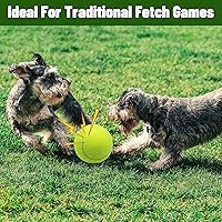 Vista 6 de Magicorange Pelota de tenis chirriante para perros de 4 pulgadas, pelota de tenis gigante de gran tamaño para hacer ejercicio, pelotas chirriantes