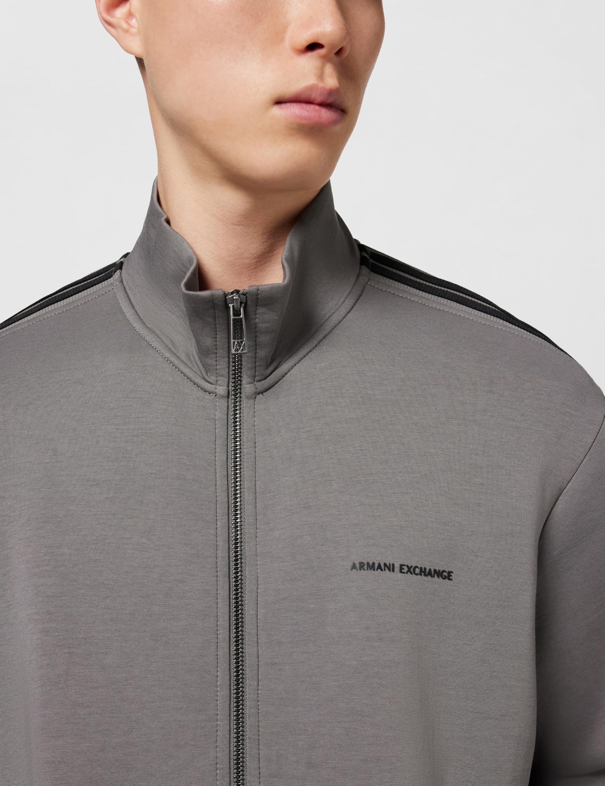 Armani Exchange Long Sleeve Side Logo Lettering Zip Closure Maglia di Tuta Uomo (Pacco da 1)