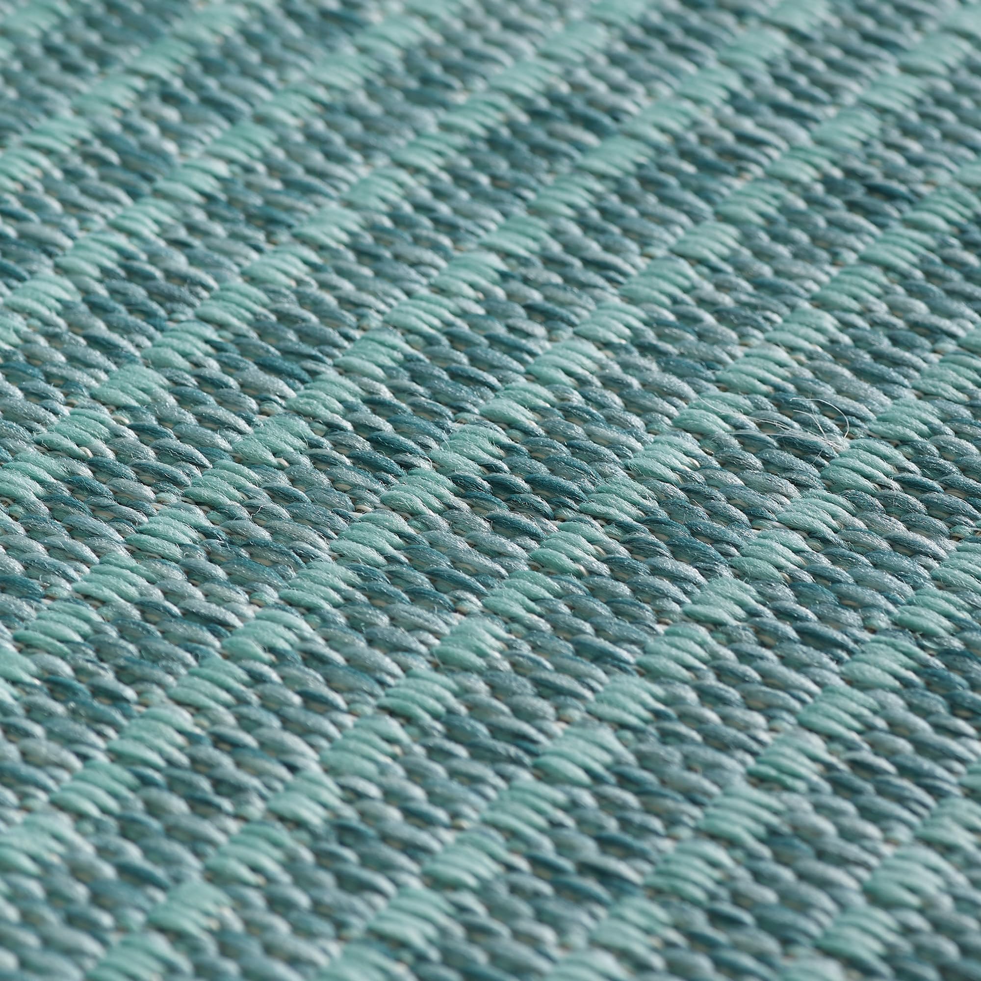 HomebyHome Alfombra Exterior Interior 160x230 cm Azul Resistente a la Intemperie, Impermeable - Alfombra de Cocina de Tejido Plano, Unicolor - Alfombras Exterior para Terraza, Balcón y Jardín
