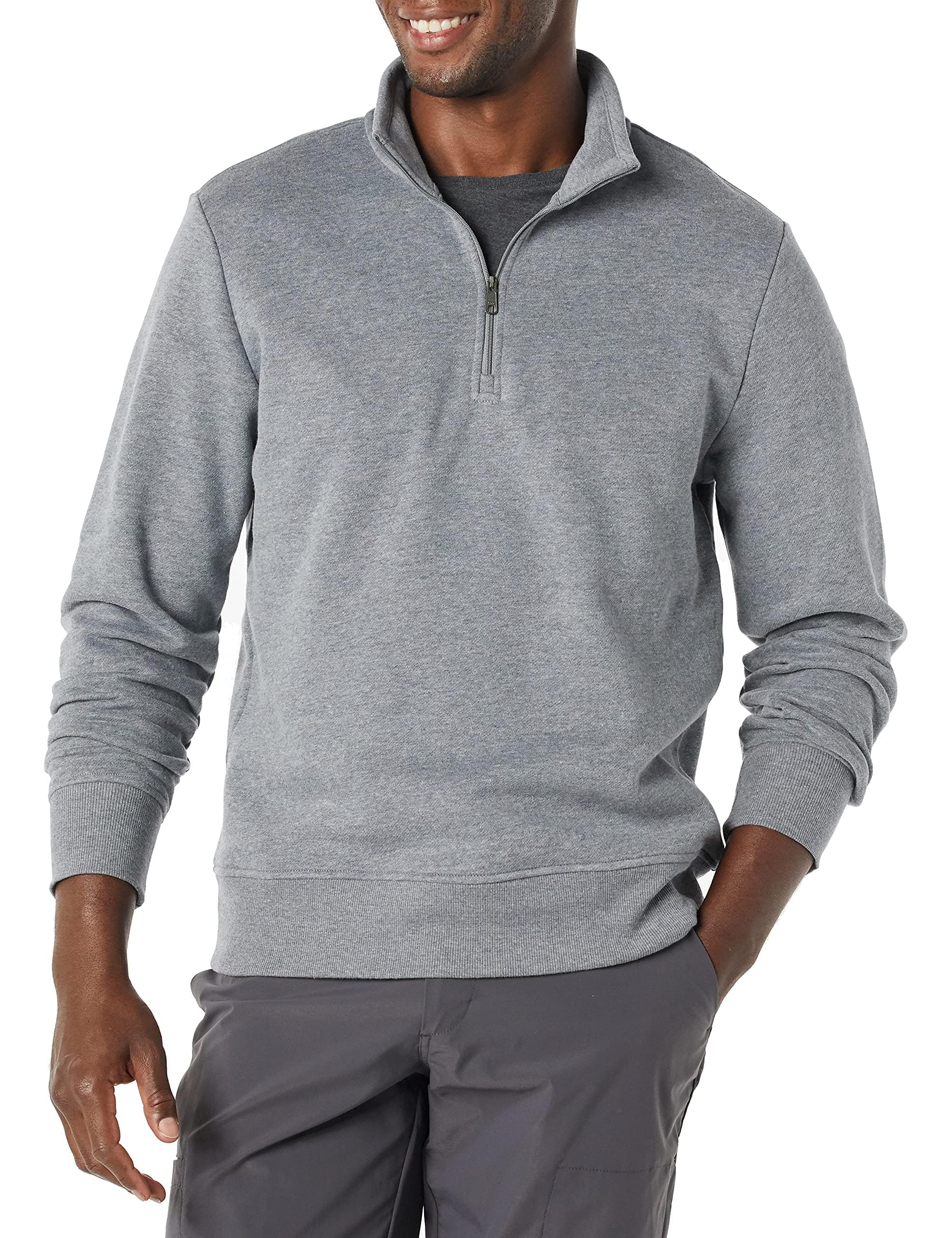 mens Long-Sleeve Quarter-Zip Pullover Fleece Sweatshirt