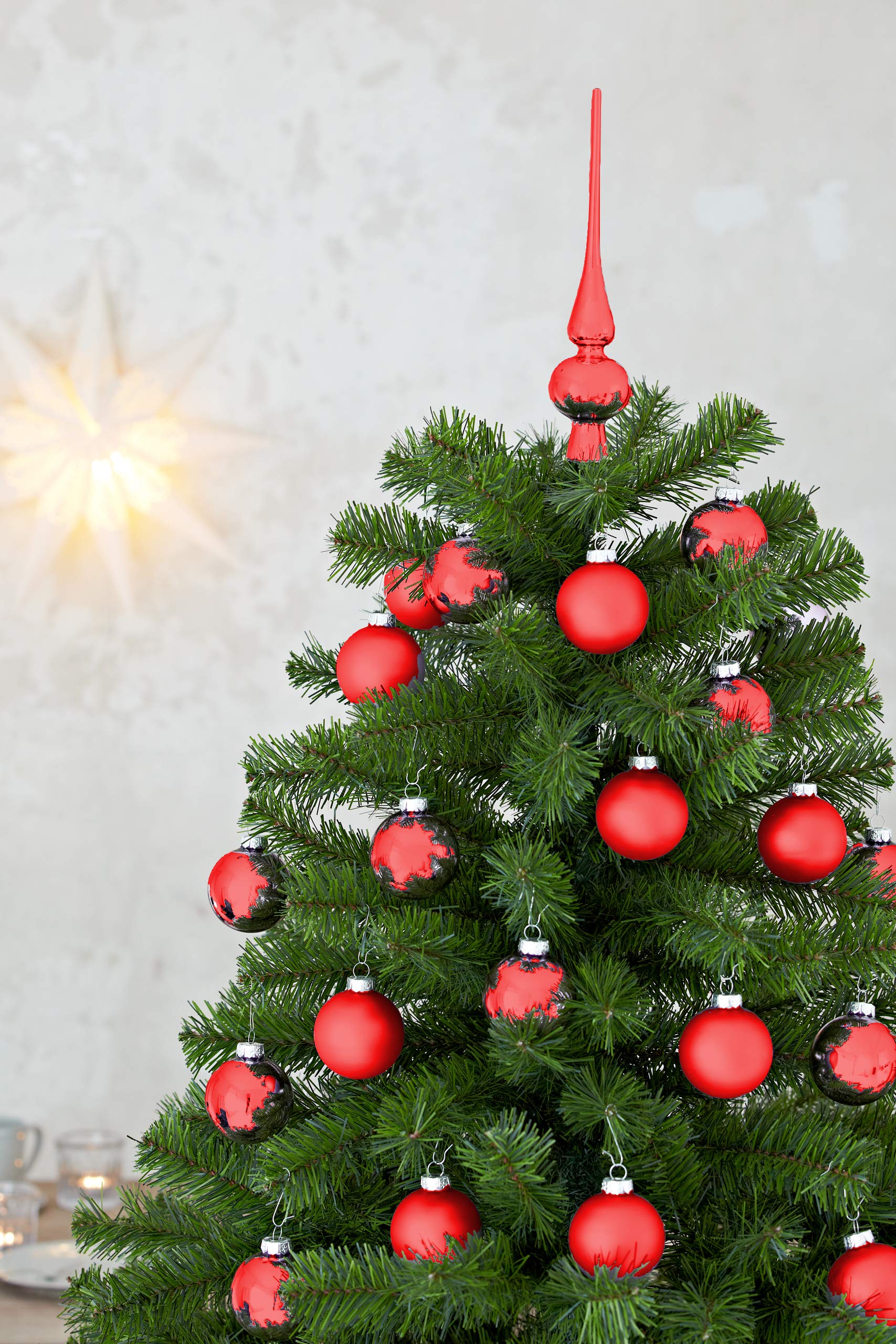 HEITMANN Deco Weihnachtskugeln-Set In Lila – 21-teilig Mit Baumspitze | Elegante Glaskugeln Für Deinen Weihnachtsbaum